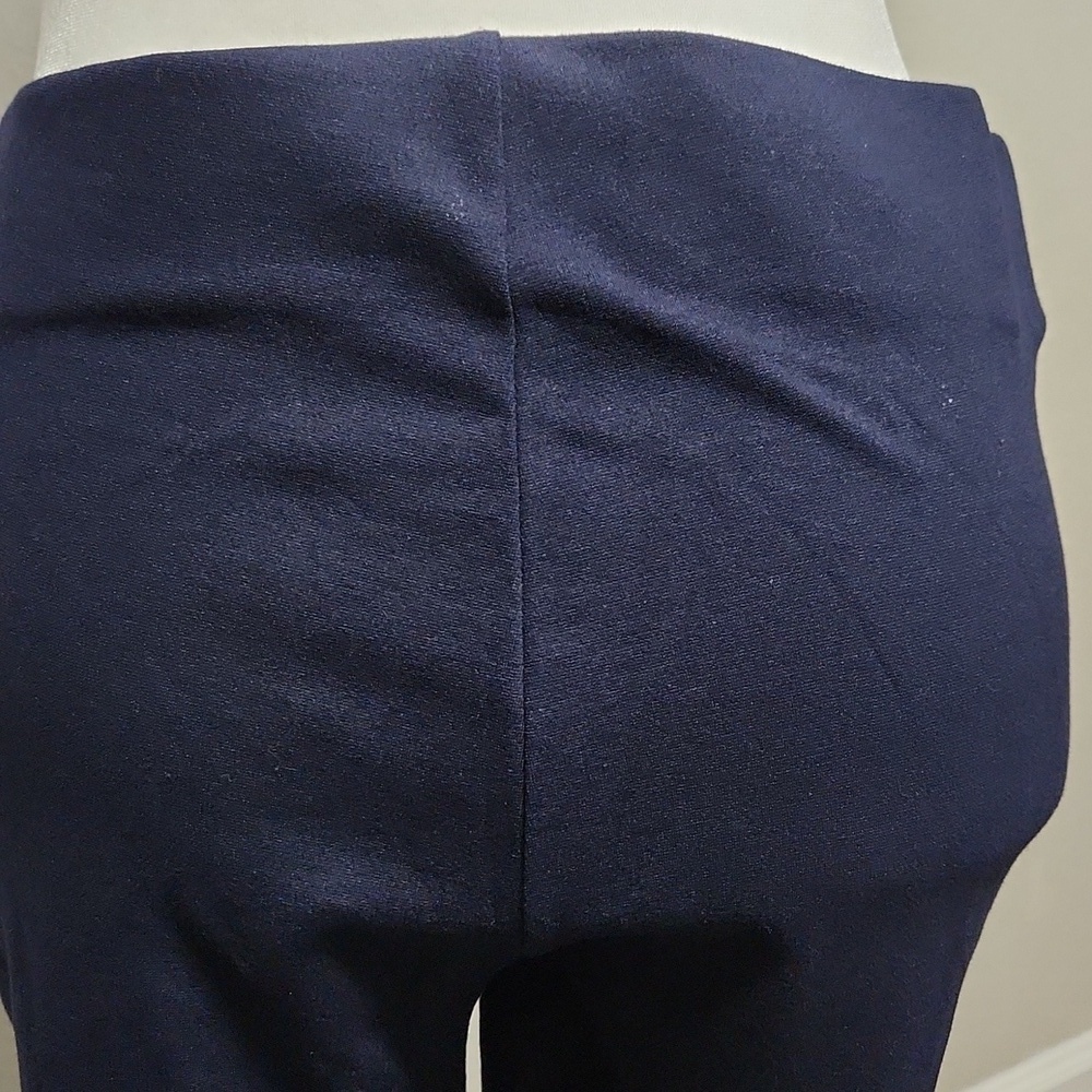 Ralph Lauren Black Label Women’s Navy Faux Leather Trim Leggings - Picture 5 of 5
